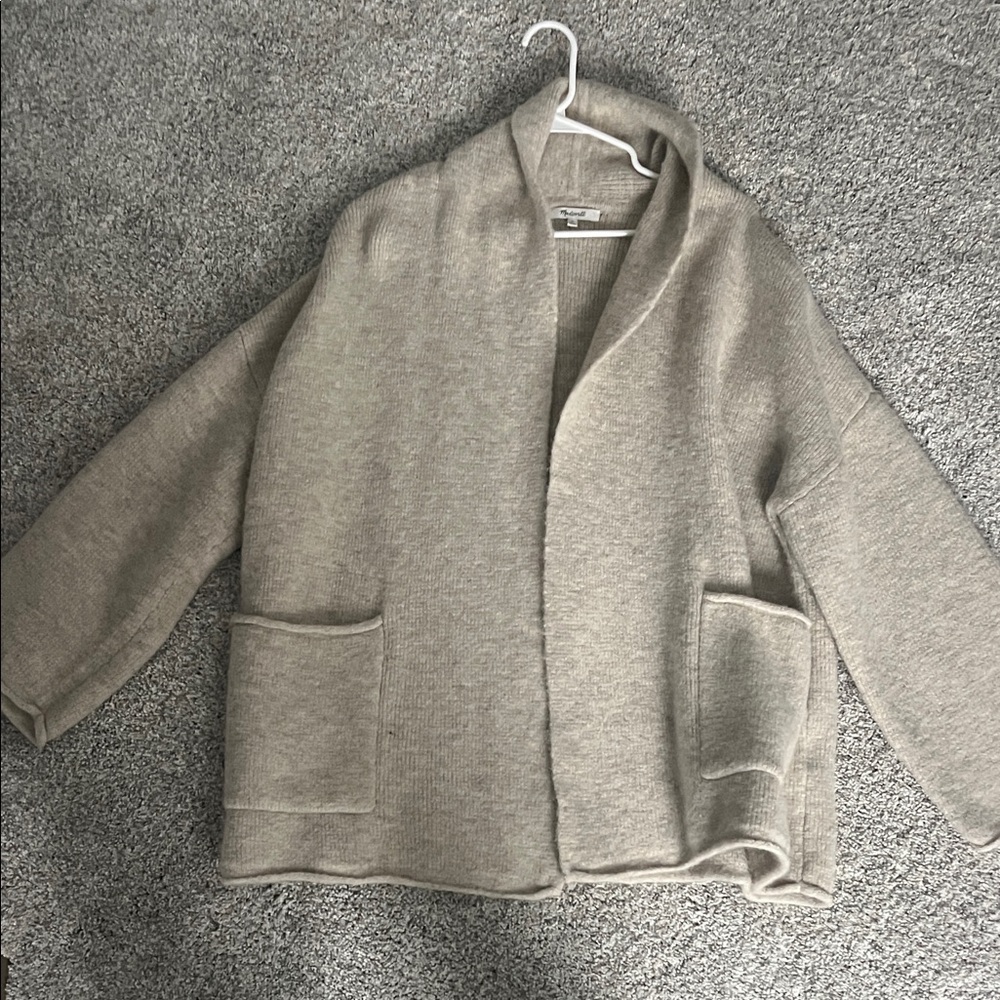 Madewell Cream Open Front Cardigan